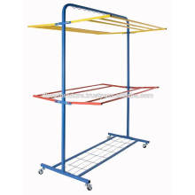 Folding Metal Clothes drying Hanger Stand with Roller